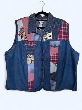 Koret City Blues Denim Shirt Jacket in Blue with Red Trim